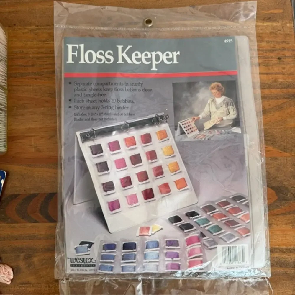Mix Lot DMC Cross Stitching Floss, Floss Keeper and Organizer Box